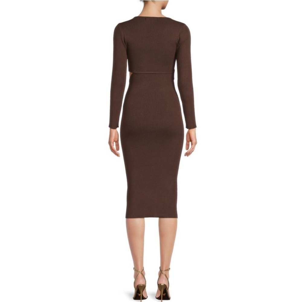 NWT LEA & VIOLA CUTOUT MIDI SWEATER DRESS SIZE L - Picture 2 of 3